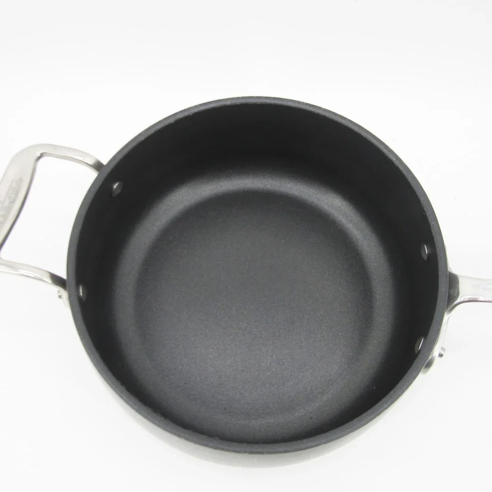 All-Clad Hard Anodized Nonstick 3.5 Qt Saucepan with Lid Induction Gray 3.3L